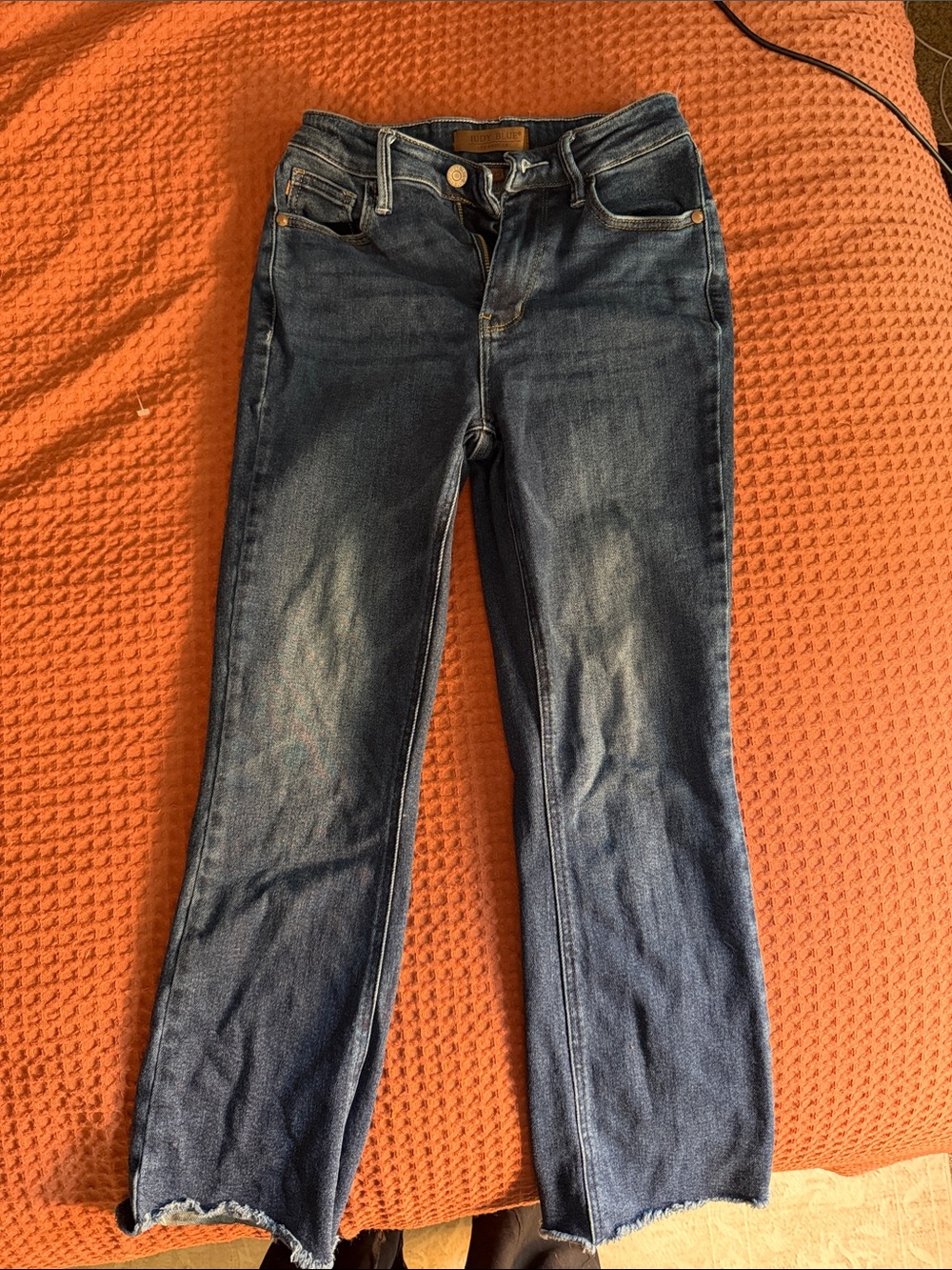 Judy Blue Dark Blue High-Rise Straight Jeans